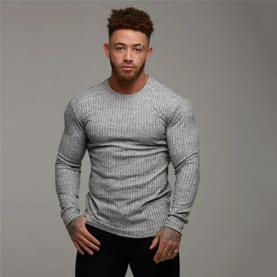 Elias Men’s Sweater – Long Sleeve Ribbed Crewneck