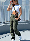 Barclay & Bloom | Women’s Cargo Pants – High Waist Straight Leg Utility Trousers with Pockets