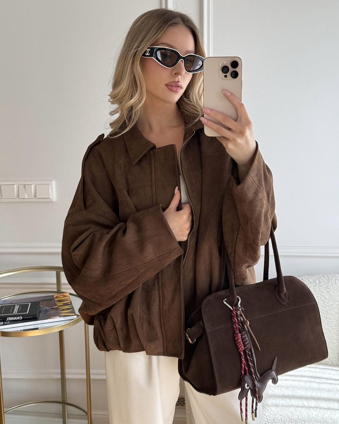 Liora | Women's Suede Bomber Jacket