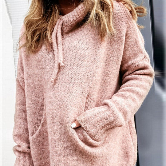 Mila Women’s Knit Hoodie – Long Sleeve Pullover Sweater