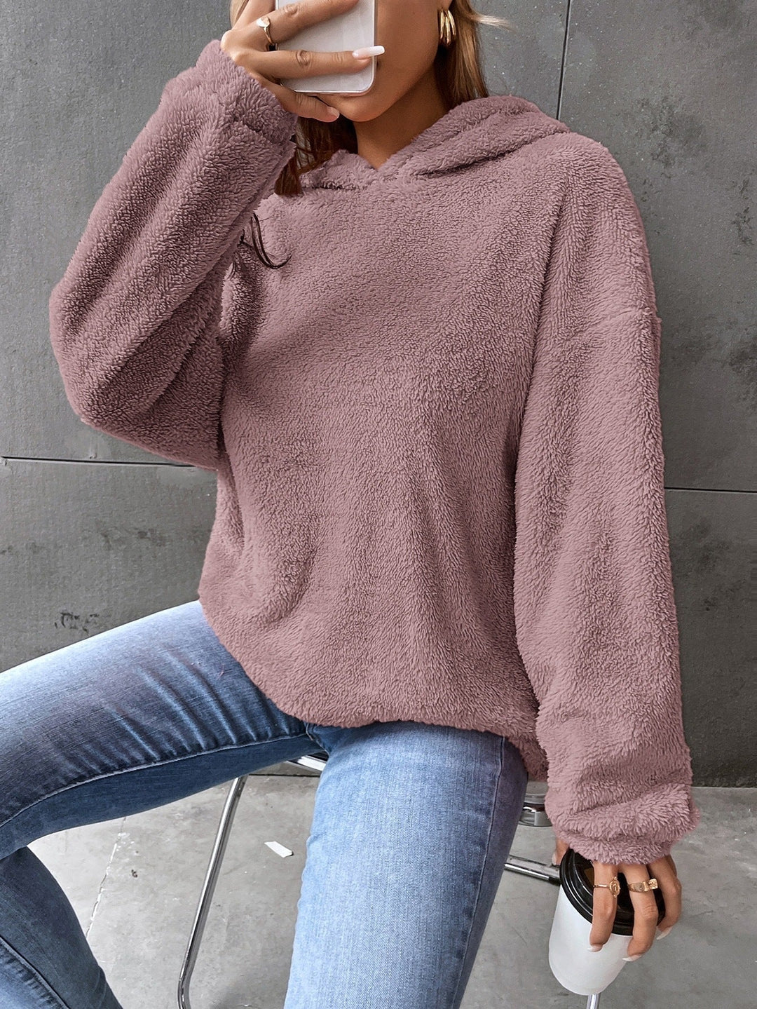 Amara Women’s Teddy Hoodie – Long Sleeve Fleece Pullover