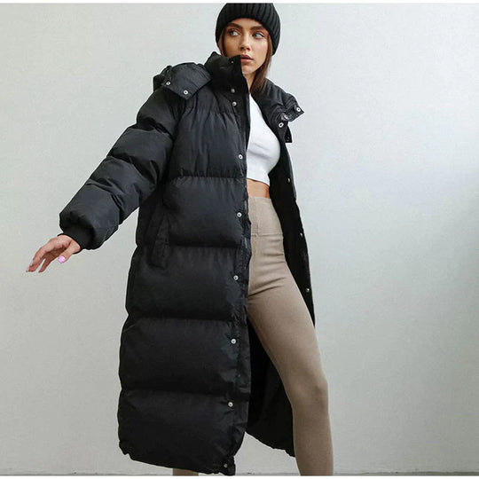 Maya Women’s Long Puffer Coat – Full Length Winter Parka