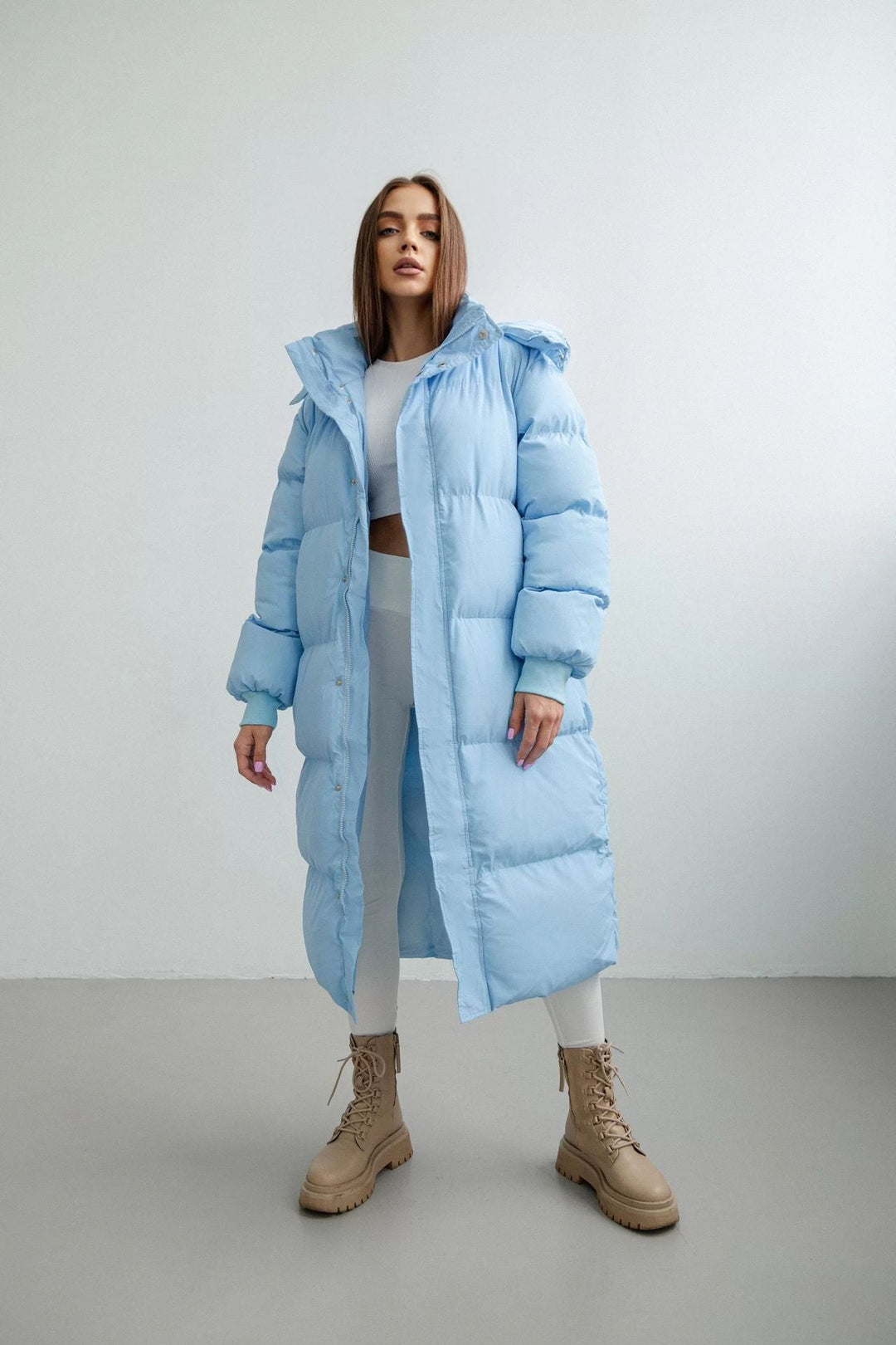 Sandra Damen langer Steppmantel – Kapuzen-Winteroberbekleidung