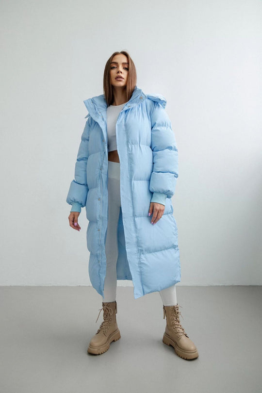 Sandra Damen langer Steppmantel – Kapuzen-Winteroberbekleidung
