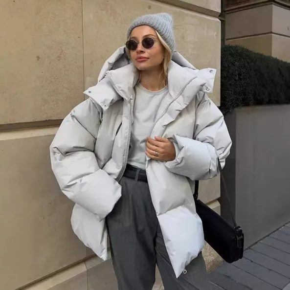 Ella Women’s Puffer Jacket – Oversized Hooded Winter Coat