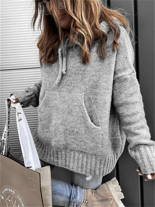 Mila Women’s Knit Hoodie – Long Sleeve Pullover Sweater