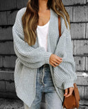 Diana Women’s Chunky Knit Cardigan – Long Sleeve Open Front Sweater