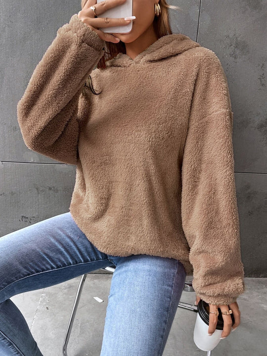 Amara Women’s Teddy Hoodie – Long Sleeve Fleece Pullover