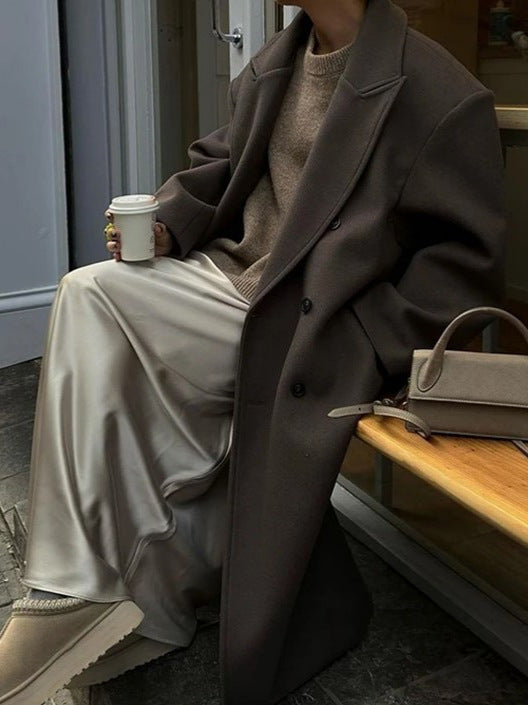 Noëlle | Women's Long Coat with Double-Breasted Closure