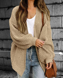 Diana Women’s Chunky Knit Cardigan – Long Sleeve Open Front Sweater