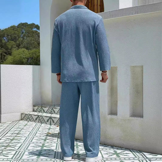 Men’s Lounge Set – Long Sleeve Top and Relaxed Pants