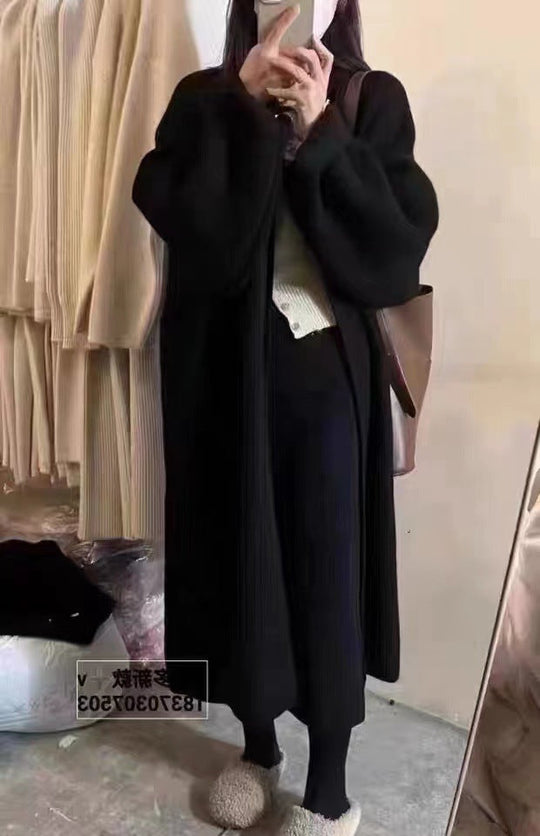 Emma Women’s Long Knit Cardigan – Open Front Oversized Coat