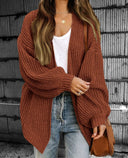 Diana Women’s Chunky Knit Cardigan – Long Sleeve Open Front Sweater