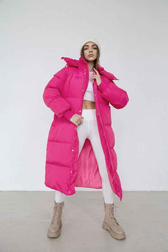 Sandra Damen langer Steppmantel – Kapuzen-Winteroberbekleidung