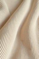 Caius – Herren Beige Halb-Reißverschluss Gerippter Pullover