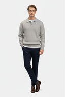 Barclay & Bloom | Men’s Knitted Polo Sweater – Ribbed Wool Blend Long Sleeve