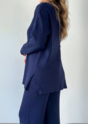 Abby - Lässiges geripptes zweiteiliges Lounge-Set für Damen