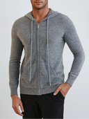 Adrian | Grauer Herren-Hoodie mit Reißverschluss