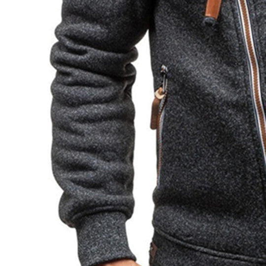 Tristan Men’s Hoodie – Asymmetric Zip-Up Hooded Sweatshirt
