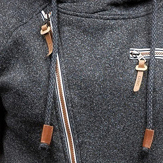 Tristan Men’s Hoodie – Asymmetric Zip-Up Hooded Sweatshirt