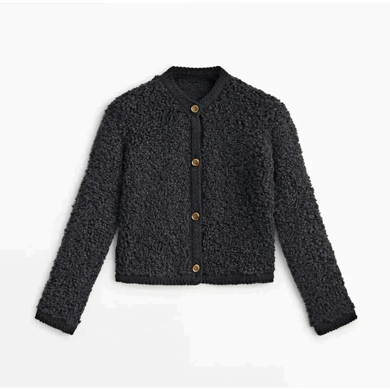 Claudia - Women's Button-Front Textured Cardigan Sweater