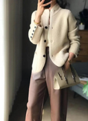 Clara Women’s Textured Knit Cardigan – Button Front Casual Jacket