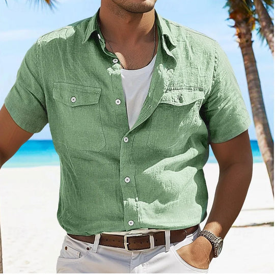 Eamon – Men’s Cotton & Linen Short Sleeve Shirt