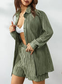 Elowen | Einfarbiges zweiteiliges Set mit Rüschen