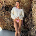 Lucienne | Damen Strickpullover mit Banddetails