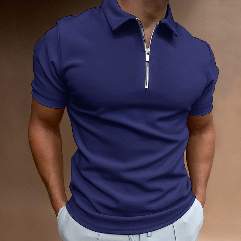 Szymon – Men's Polo Shirt with Zip Collar