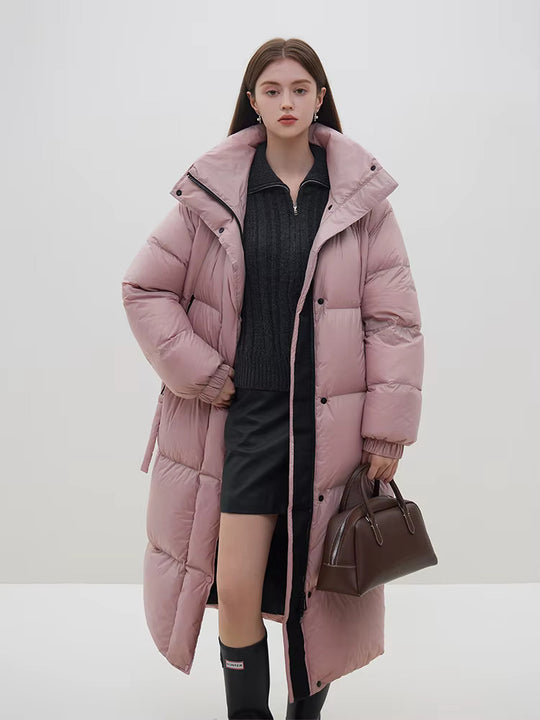 Barclay & Bloom | Women’s Long Puffer Coat – Hooded Quilted Winter Jacket with Zip Closure