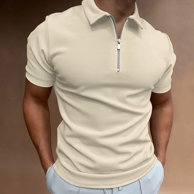 Szymon – Men's Polo Shirt with Zip Collar