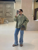 Tamsin – Women’s Loose Pleated Long Sleeve Blouse