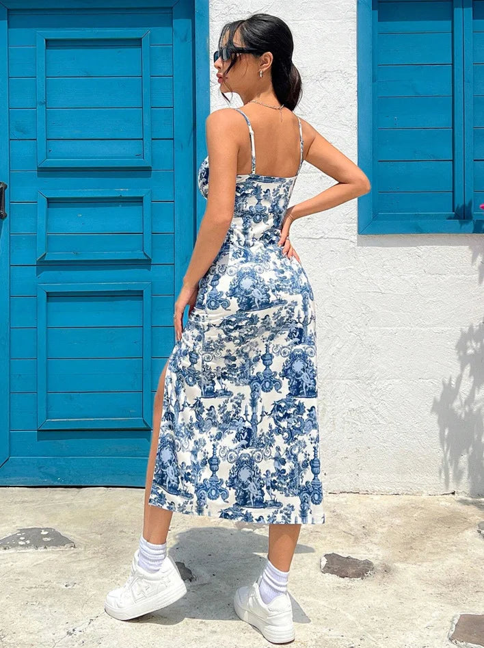 Isabella – Women’s Strapless Wrap Maxi Dress with High Split