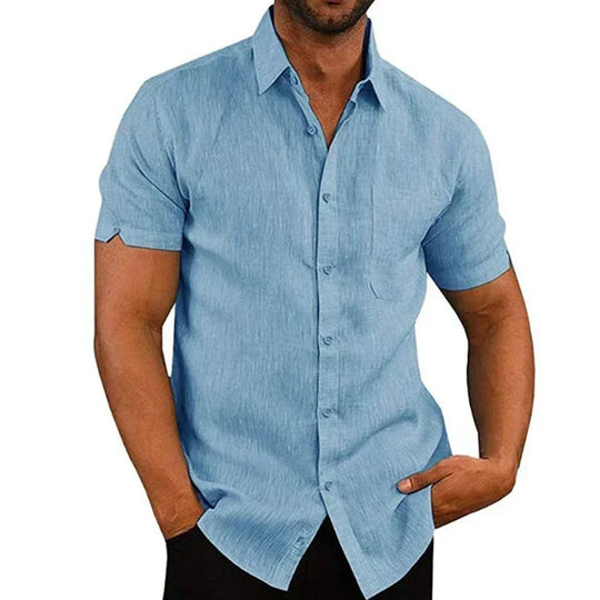 Daniel – Casual Cotton Linen Short Sleeve Shirt