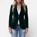 Odessa | Velvet Blazer with Button Detail