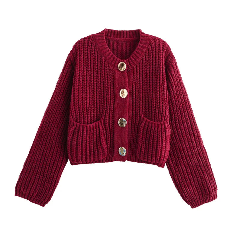 Sylvie – Chunky Knit Cardigan with Buttons