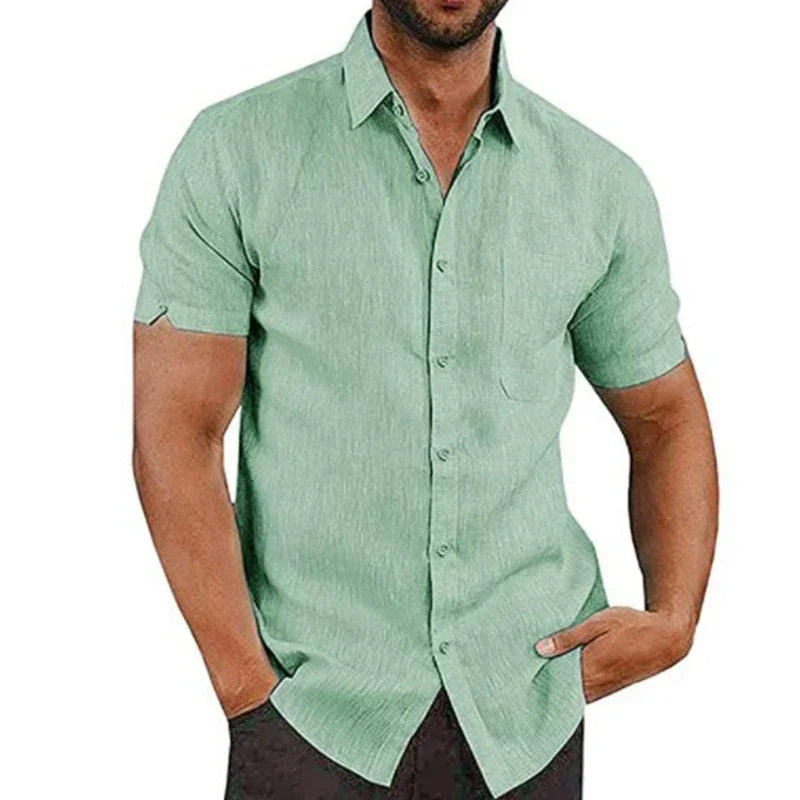 Daniel – Casual Cotton Linen Short Sleeve Shirt