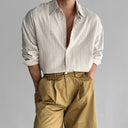 Renzo – Men’s Casual Striped Linen Shirt