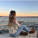 Lucienne | Damen Strickpullover mit Banddetails