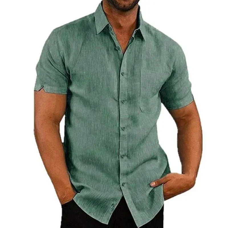 Daniel – Casual Cotton Linen Short Sleeve Shirt