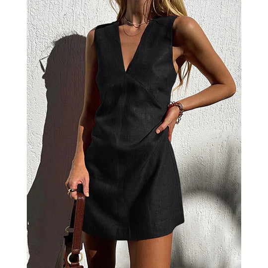 Elise – Sleeveless Linen Summer Dress