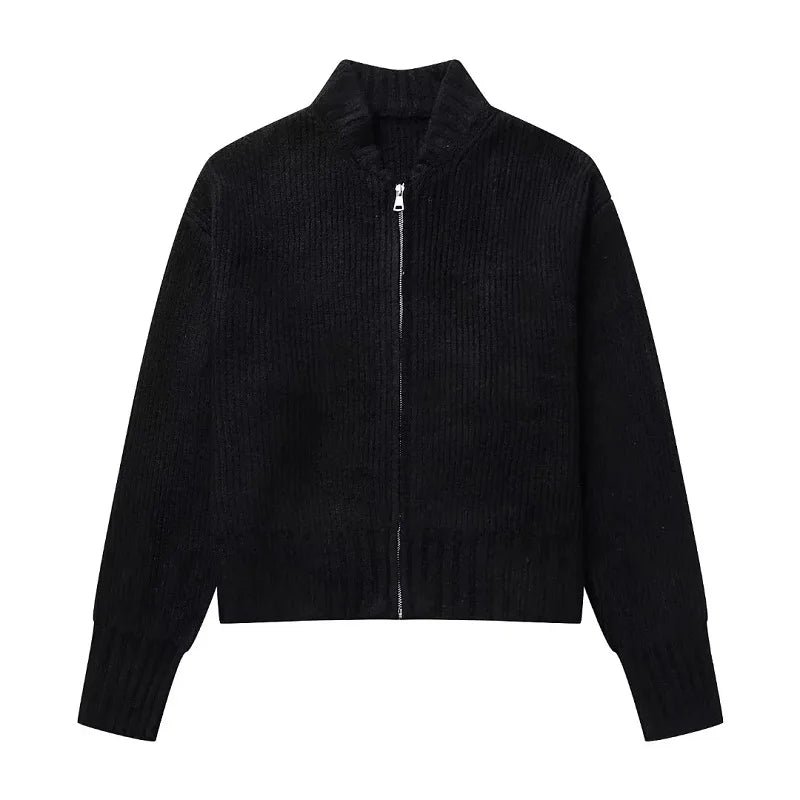 Elodie - Women's Cropped Knit Cardigan Sweater