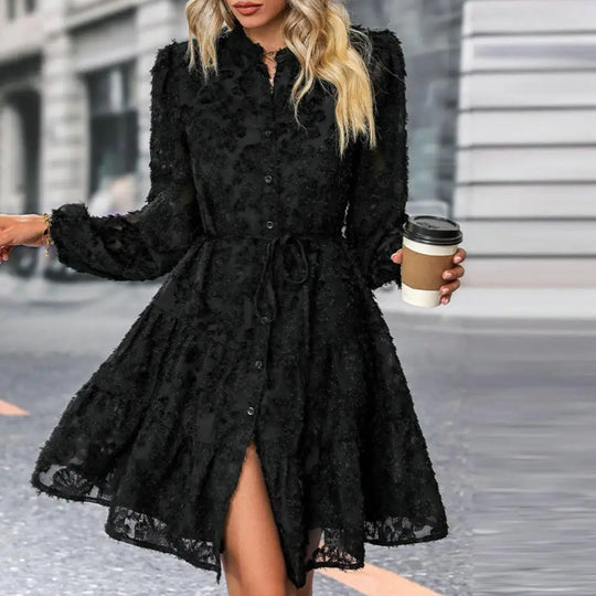 Josephine - Elegant A-Line Lace Midi Dress