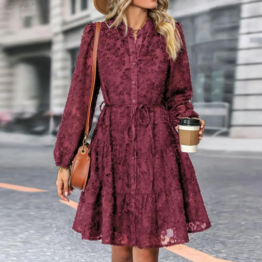 Josephine - Elegant A-Line Lace Midi Dress