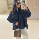 Tamsin – Women’s Loose Pleated Long Sleeve Blouse