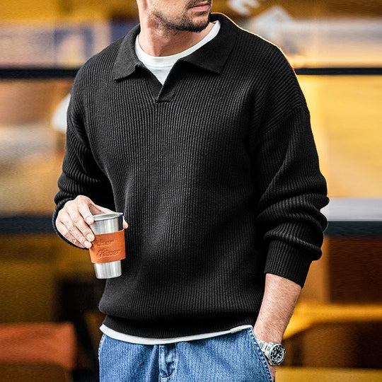 Mateo | Men’s Polo Knit Sweater with Long Sleeves