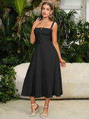 Anouska – Damen ärmelloses Maxikleid mit Bindeträgern