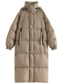 Barclay & Bloom | Women’s Long Puffer Coat – Hooded Quilted Winter Jacket with Zip Closure