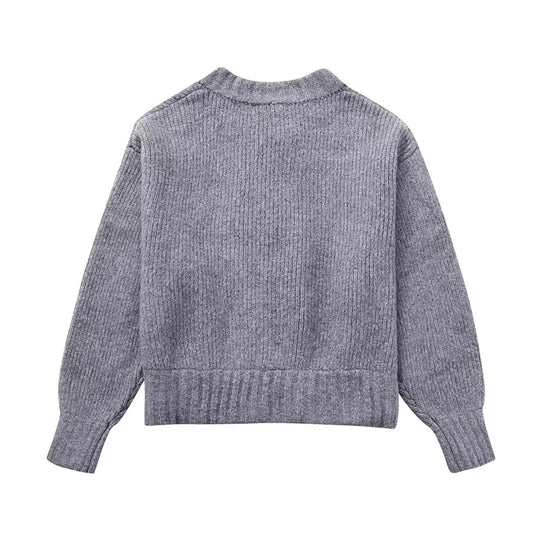 Elodie - Women's Cropped Knit Cardigan Sweater